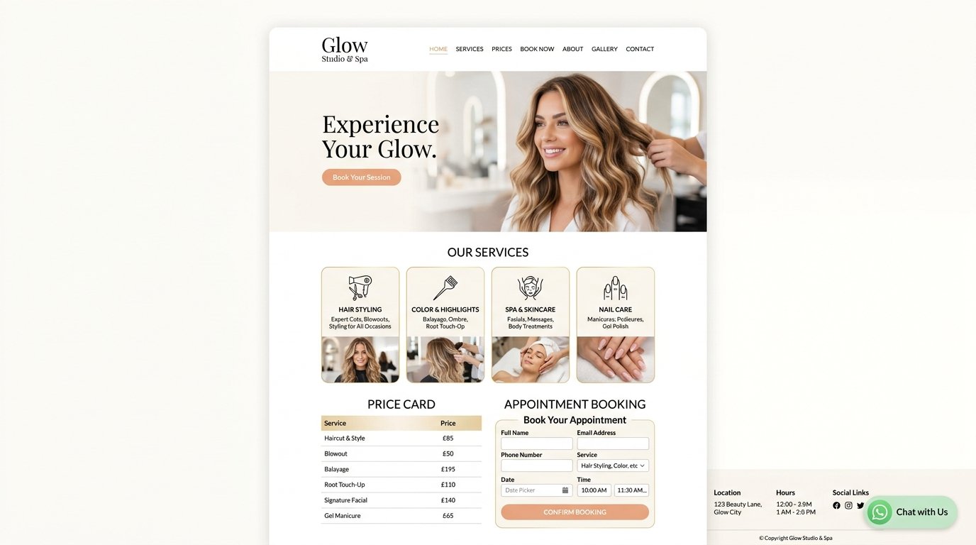 Salon Beauty Spa Website Demo