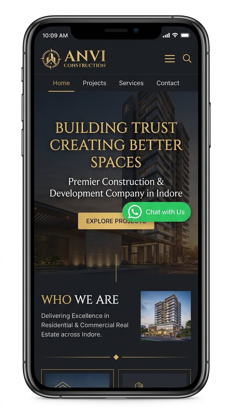 Anvi Construction Portal Mobile Responsive