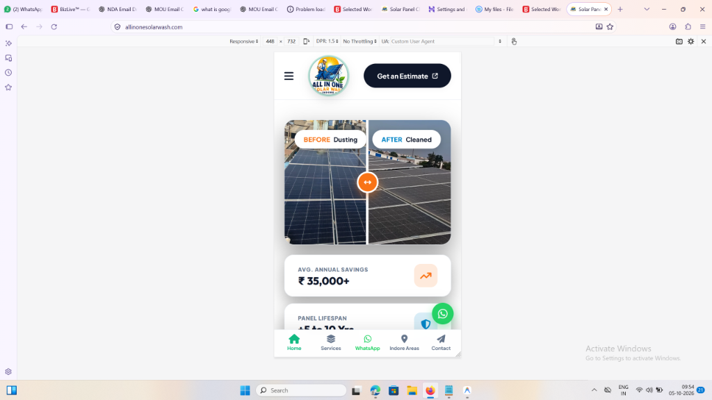 All In One Solar Wash Mobile Responsive